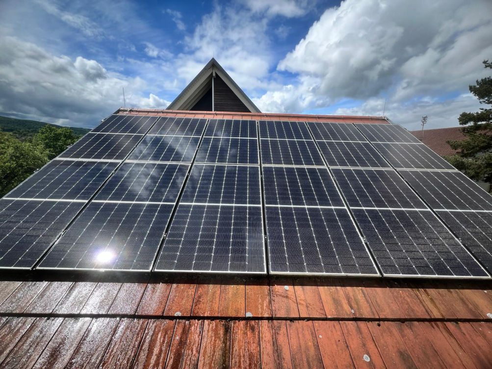 gereinigte Solaranlage